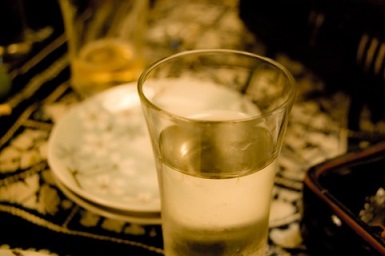 日本酒の冷やのグラス