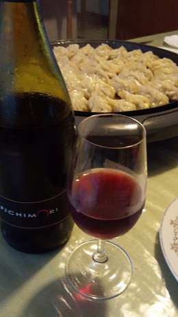 餃子と赤ワイン